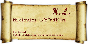 Miklovicz Lóránt névjegykártya